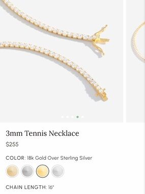 Mint&Lily 18k Gold Tennis Necklace with Clear Cubic Zirconia